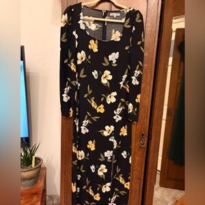 Reformation Nalani Floral Black Dress
